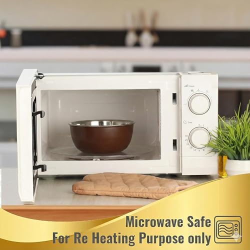 Zaib Microwave Safe Stainless Steel Bowl Set of 3 with Lids for Kitchen Food Storage & Serving, Plastic Coated Steel Mixing Bowls, 500ml 750ml 1250ml, 14cm 16cm 18cm - Image 5