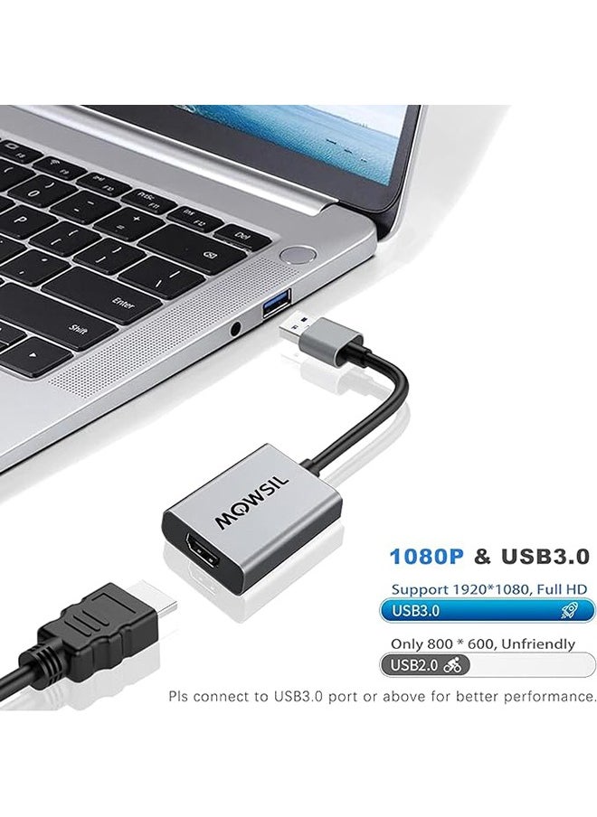 MOWSIL - USB to HDMI Adapter 4K @ 60Hz, Smallest USB to HDMI Adapter (Thunderbolt 4/3 Compatible), USB C HDMI for MacBook Pro/MacBook Air, iMac, iPad Pro/Air, Galaxy S8-S24, Pixelbook, Dell XPS - Image 1