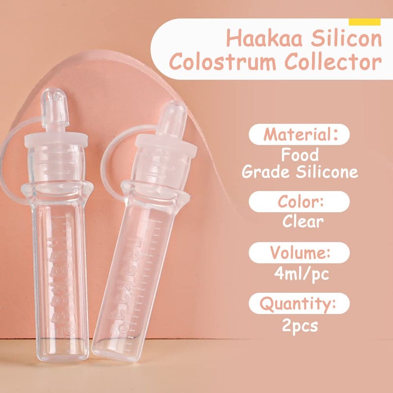 haakaa Colostrum Collector kit Colostrum Syringes for Breastmilk to Collect, Feed & Store, Ready-to-Use (0.1oz/4ml, 2 PK) - Image 4
