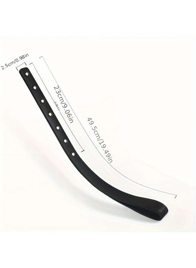 سوط الفروسية العالمي من جلد PU الأسود المتين - Image 3