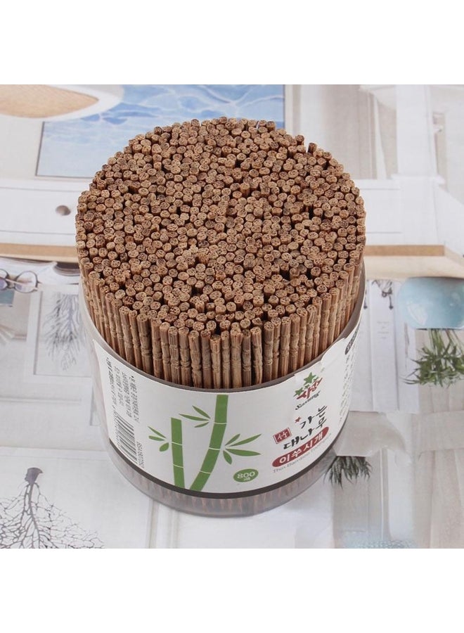 Generic 200-800Pcs Disposable Carbonized Bamboo Toothpicks Eco-friendlySingle Head Tooth Picks Portable Kitchen BBQ Fruit Toothpicks