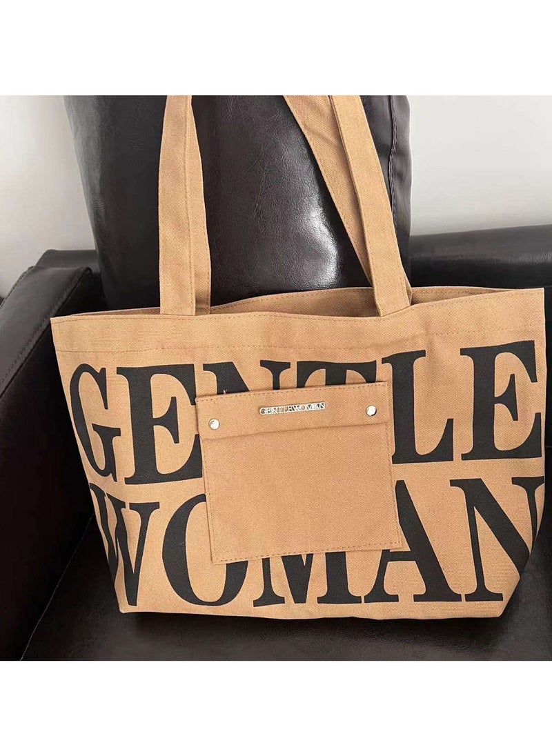 Gentle Woman large letter painted canvas bag versatile and fashionable shoulder bag - pzsku/Z8CE23E3136CF249EEB28Z/45/1741768014/2862912b-8aca-4217-9756-540702d6a283