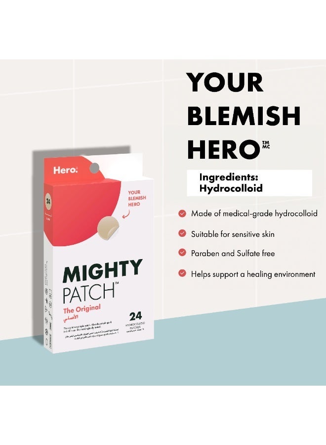 Hero Cosmetics لصقات هيرو مايتي الأصلية للهيدروكوليد لعلاج حب الشباب والبثور في استخدام واحد؛ ملصقات ليلية للوجه والبشرة (36 قطعة) - Image 3