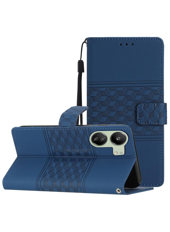 The Bros Case For Xiaomi Redmi 13C 4G Diamond Embossed Skin Feel Leather Phone Case