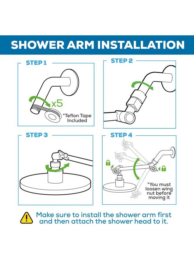 SparkPod 11” Solid Brass Adjustable Shower Arm Extension with Universal Connection to all Shower Heads. Easy to Install, Anti-Leakage with Highly Polished Finish (11", Oil Rubbed Bronze) - Image 5