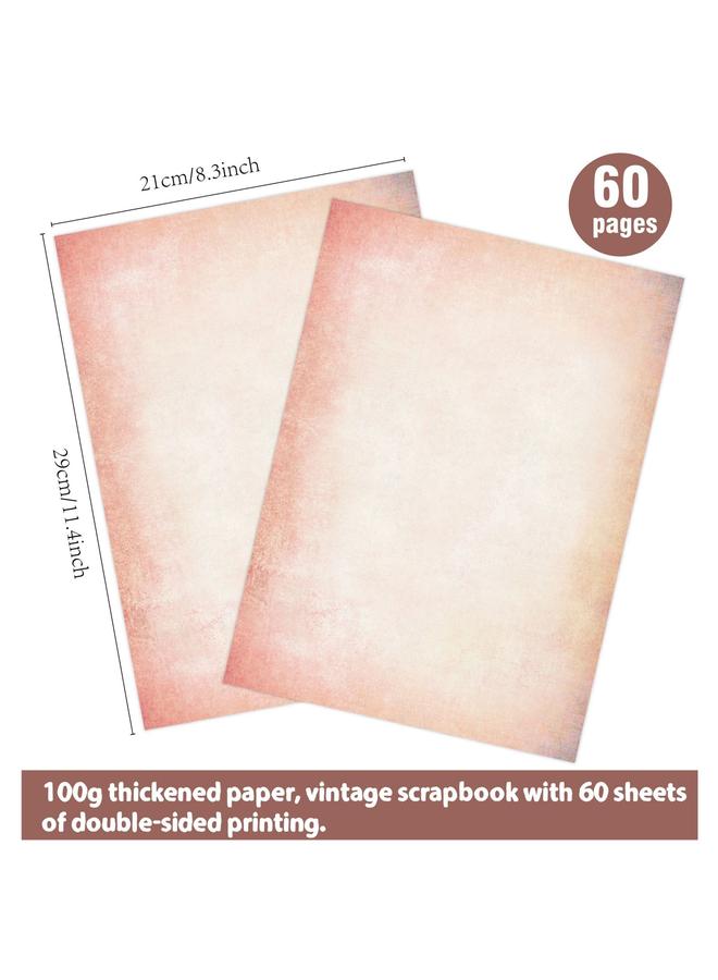 Bluejw Cross-border New Printing Paper 60 Retro Nostalgic A4 Double-sided Letterhead Writing DIY Hand Account Decoration Material Letterhead - Image 4