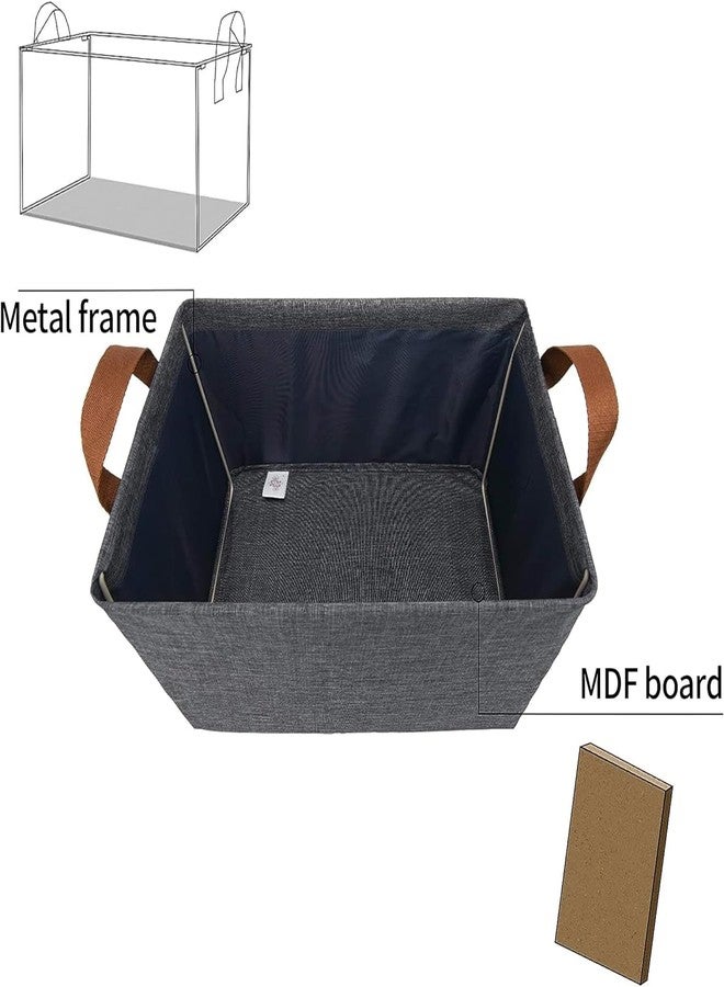 JUGTE Wardrobe Organizer for Clothes with Metal Frame Rectangle Storage Basket or Organizing Toys, Books, Shelves, Closet, Large Storage Box with Handles Storage Bins Shelf Storage (6) - Image 5