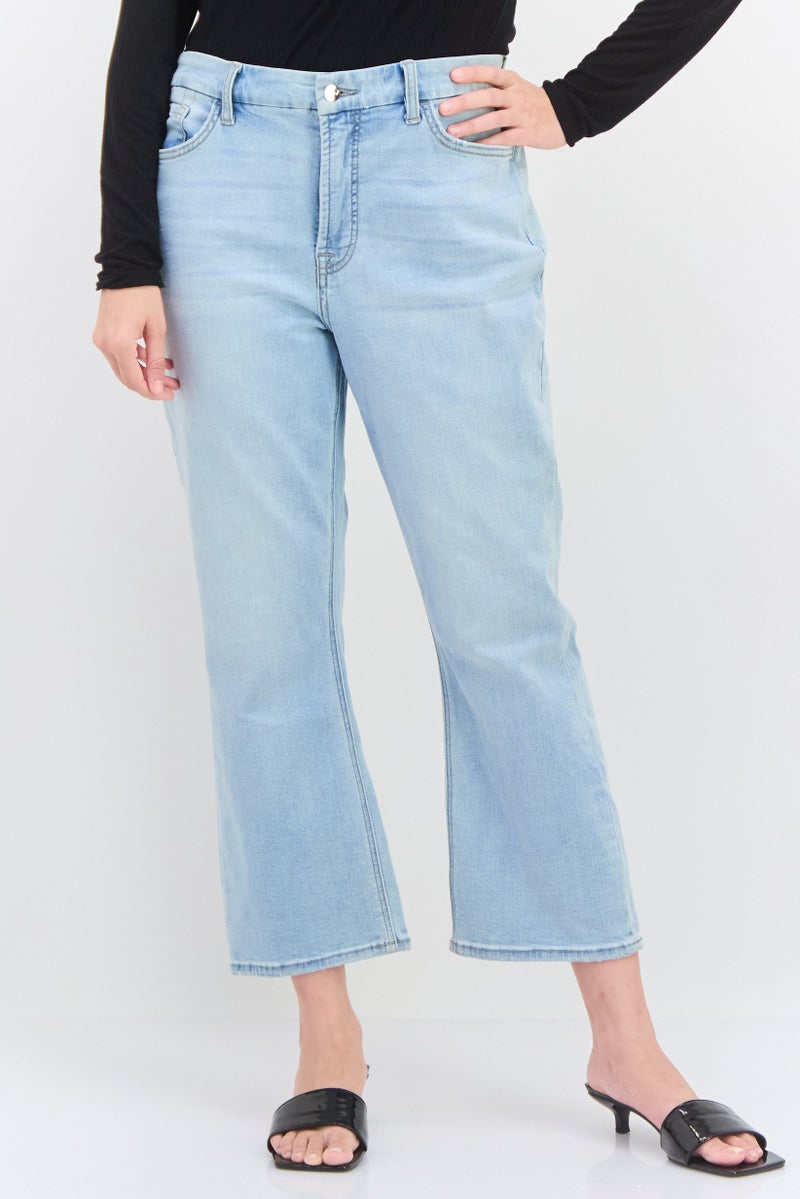 Jen 7 Women Regular Fit Wash Stretchable Jeans, Light Blue - Image 1