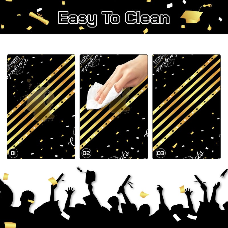 Childom 3 Pack Graduation Tablecloth,Graduation Decorations Class of 2026 Graduation Party Decorations,54"x108" Black and Gold Plastic Table Cloth Disposable Rectangle for Home,School,Party Supplies - Image 3