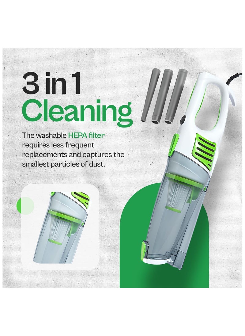Fah Home Handheld & Stick Vacuum Cleaner 2 in 1, 5M Long Cord Lightweight for Hardwood Floor, Excellent Central Filtration System for Car Home Kitchen Carpet and Pet Hair  - Image 3