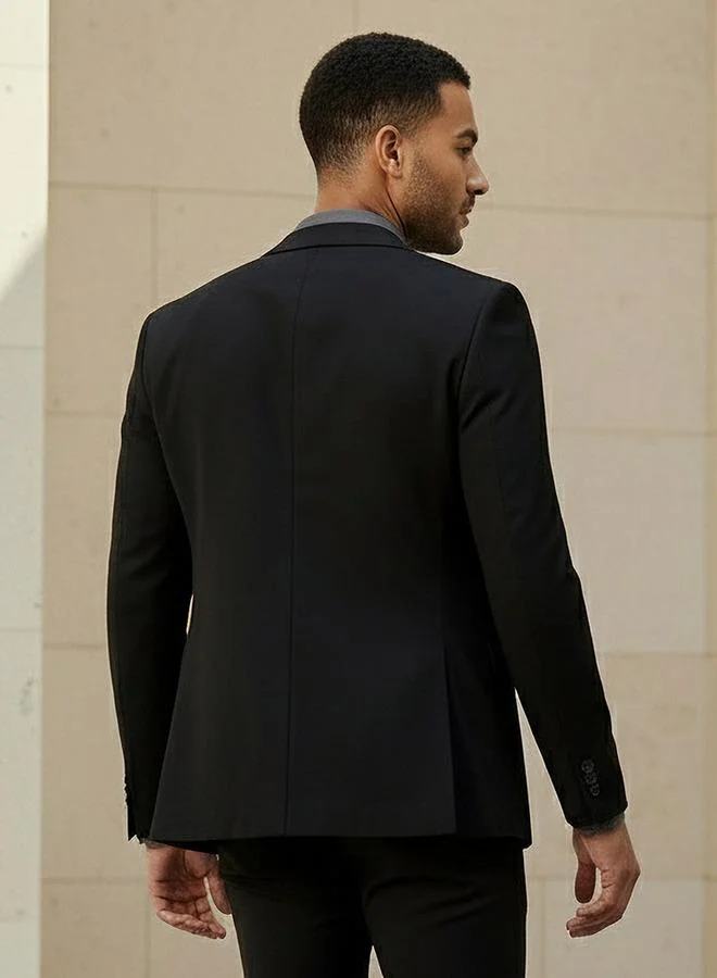 Splash FAV BLACK Men Regular Fit Notch Lapel Blazer for Men | Best Price UAE