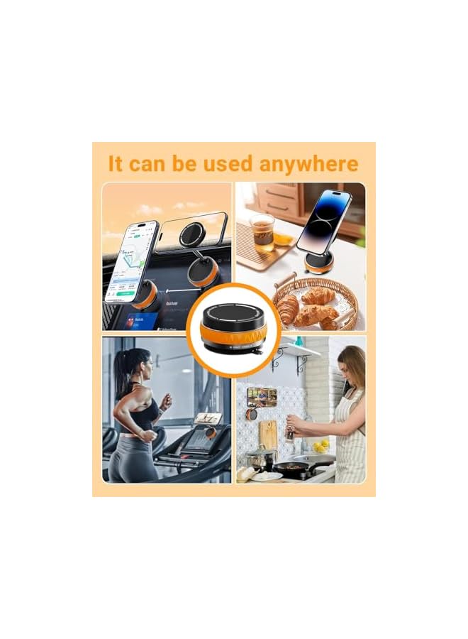 Green Tiger Upgraded 360° Adjustable Magnetic Suction Cup Phone Mount – Battery-Free, Hands-Free Magnetic Cell Phone Holder for Car, Gym, Mirror & Dashboard, For Magsafe/Iphones (Orange) - Image 2