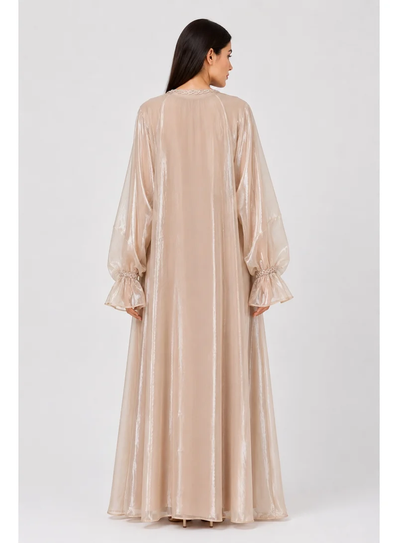 Reem Abayas Women's Organza Abaya with Matching Belt and Sheila