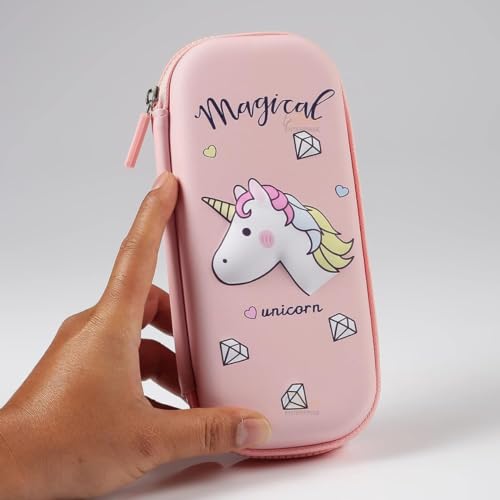 Parshya EVA 3D Small Pencil Case Pouch, Large Capacity Magical Unicorn Pen and Pencil Bag with Compartment, Kawaii Stationery School Pouch with Zipper for Kids and Student - Image 3