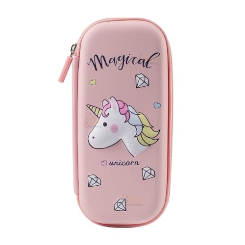 Parshya EVA 3D Small Pencil Case Pouch, Large Capacity Magical Unicorn Pen and Pencil Bag with Compartment, Kawaii Stationery School Pouch with Zipper for Kids and Student - Image 1