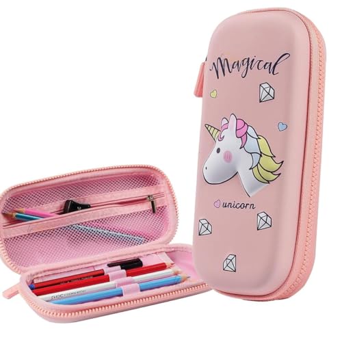 Parshya EVA 3D Small Pencil Case Pouch, Large Capacity Magical Unicorn Pen and Pencil Bag with Compartment, Kawaii Stationery School Pouch with Zipper for Kids and Student - Image 2