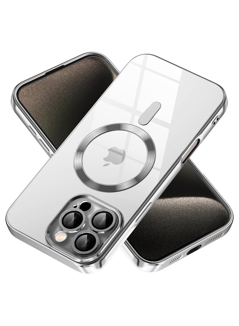 Magnetic Case for iphone 16 pro max Compatible with Wireless Charging, Cover Camera Lens Protector, Slim Protective anti Yellowing Clear Case for iphone 16 pro max  - Image 2