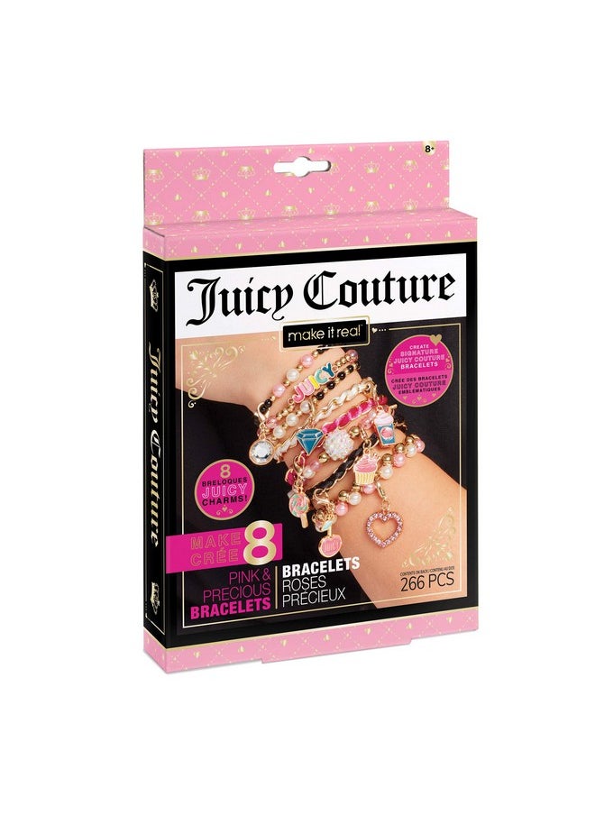 Make It Real Make It Real - Juicy Couture Pink and Precious Bracelets - DIY Charm Bracelet Making Kit - Friendship Bracelet Kit with Charms, Beads & Cords - Arts & Crafts Bead Kit for Girls - Makes 8 Bracelets  - Image 1