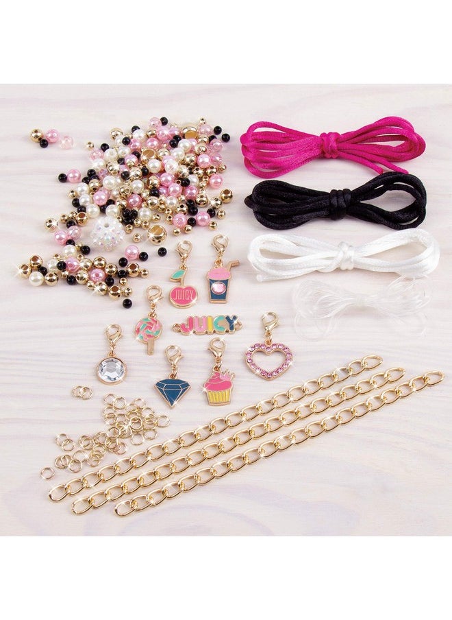 Make It Real Make It Real - Juicy Couture Pink and Precious Bracelets - DIY Charm Bracelet Making Kit - Friendship Bracelet Kit with Charms, Beads & Cords - Arts & Crafts Bead Kit for Girls - Makes 8 Bracelets  - Image 3