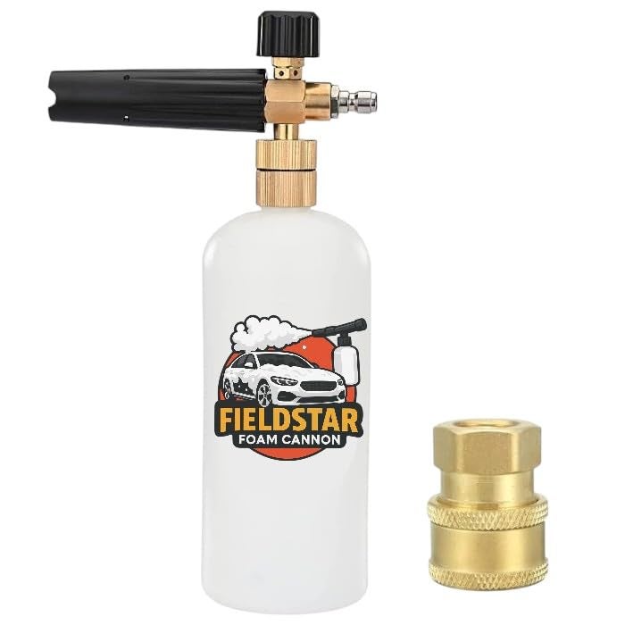 Fieldstar Plastic Adjustable Foam Cannon 1 Liter Bottle Snow Foam Lance, Brass Thread with 1/4" Quick Connector Foam Blaster for Pressure Gun (Compatible with JPT, STARQ, RESQTECH Pressure Washer) - Image 5
