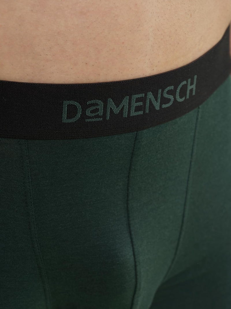 DAMENSCH Mens Premium Cotton Solid Trunks ReFRSH Single of Peppermint Powered-Pack of 1-Pine Green-Large - Image 5