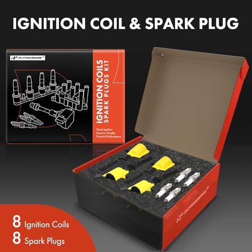 A-Premium APremium Ignition Coil Pack and Iridium Spark Plugs Compatible with Ford F150 Expedition E250 Crown Victoria Explorer Mustang E150 Lincoln Town Car Mercury 46L 54L Yellow Set of 8 - Image 3