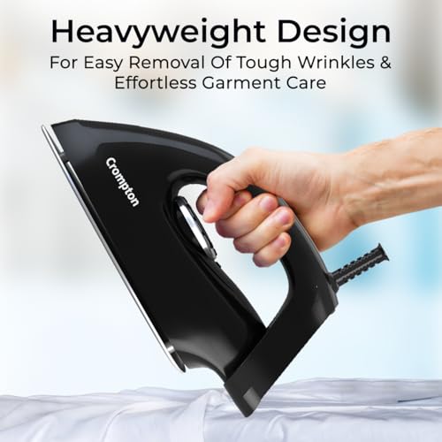 Crompton Desire Plus 1100 W 1.5 KG Heavyweight Iron, Weilburger German Coated Non Stick Soleplate for Smooth Gliding, Cord Winder, (Black), 6 Fabric Settings (ACGEI-DESIREP) | 2 Years Warranty - Image 2