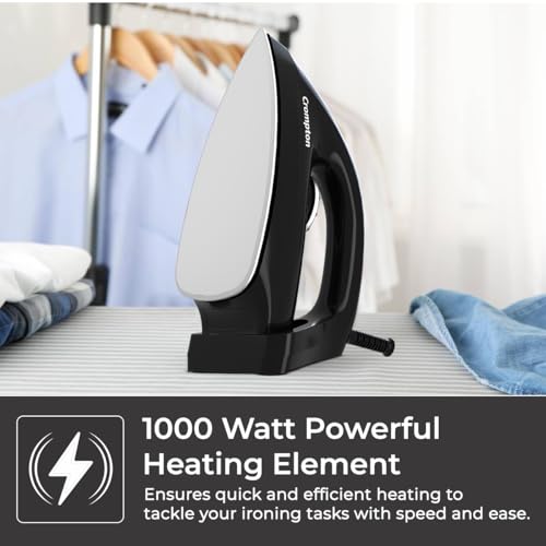 Crompton Desire Plus 1100 W 1.5 KG Heavyweight Iron, Weilburger German Coated Non Stick Soleplate for Smooth Gliding, Cord Winder, (Black), 6 Fabric Settings (ACGEI-DESIREP) | 2 Years Warranty - Image 4
