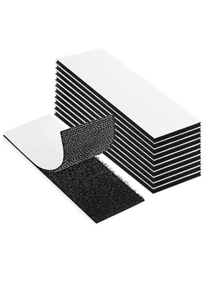 Generic 1 x 4 inch Hook and Loop Tape, Double Command Adhesive Strip Heavy Duty, Hook and Loop Tape for Mounting, Hanging, for Home or Office Use - Instead of Holes and Screws, Black 10 pcs  - Image 1
