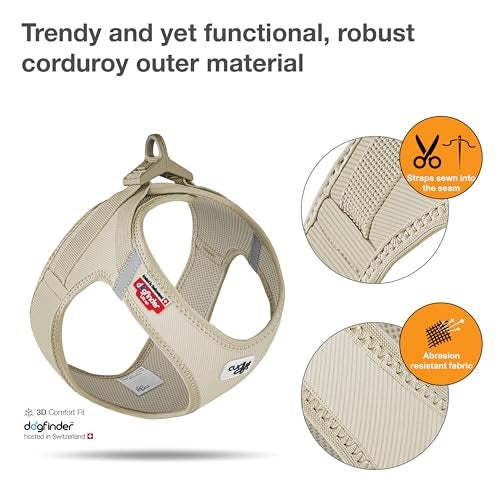 Curli Vest Harness curli Clasp Cord Tan S - Image 3