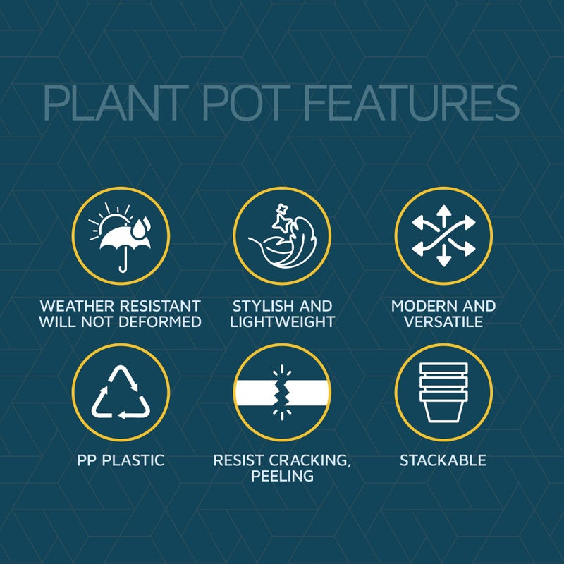 LifeMaster Aqua 6-Inch Plant Pots with Drainage & Saucers 12 Pack, Indoor & Outdoor Planters for Houseplants, Herbs, and Flowers, Durable & Weatherproof Material, Stackable, Lightweight, Minimalist Design - Image 5