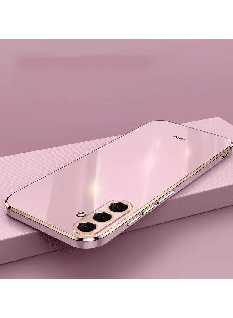 For Samsung Galaxy A56/A36 5G Case Glossy Electroplating TPU Protective Cover Gold-Pink - Image 3