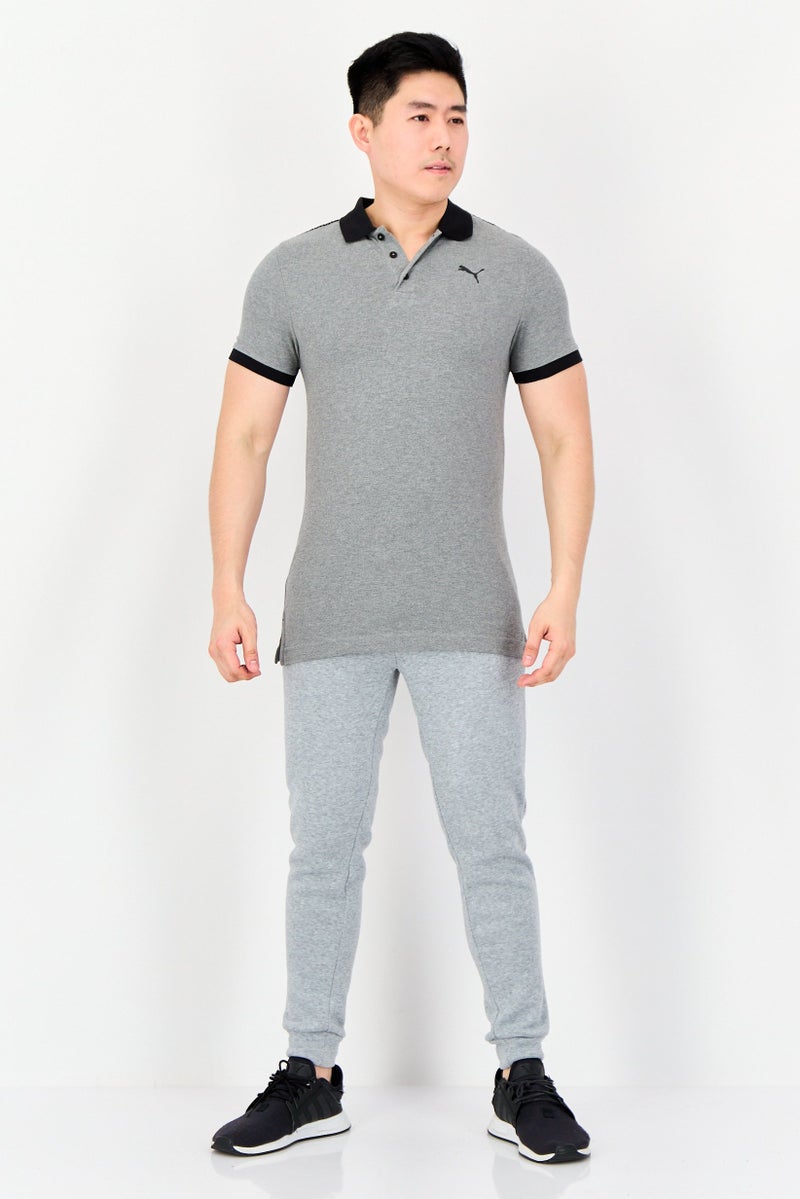 PUMA Men Sportswear Fit Brand Logo Short Sleeves Outdoor Polo Shirt, Heather Grey - Image 4