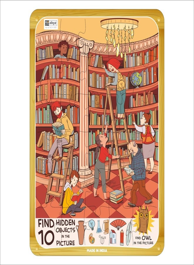 ABYZ Wooden Jigsaw Puzzle – Owl in Library Playset for Fun Educational & Little Explorers, 30-Pieces Fun Games with Multicolor | Birthday Gift for (3-6 Years) Age Kids. - Image 1