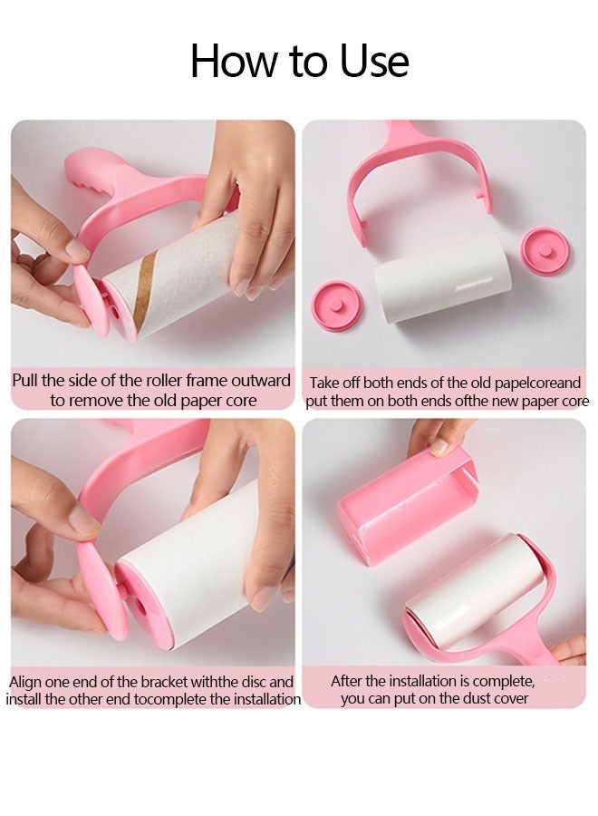 Beauenty Sticky Lint Roller with 420 Sheets, Sticky Hair Remover Tool Brush for Clothes Carpet Car Seats Dust Dogs Cats (1Handle+7Refills) - Image 4