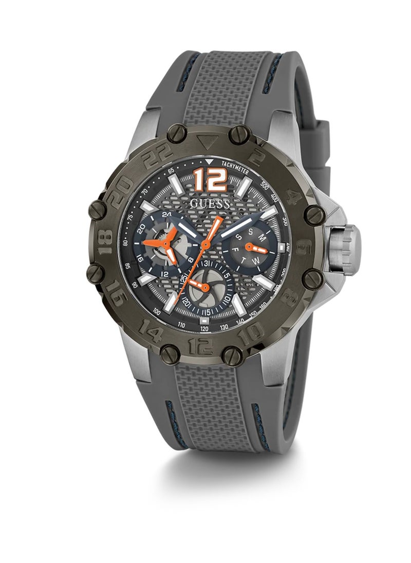 Contender Men's Grey Silicone Band Analog Multi-function Watch GW0640G1 - 46mm