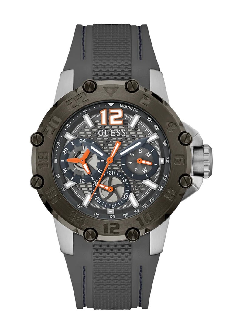Contender Men's Grey Silicone Band Analog Multi-function Watch GW0640G1 - 46mm
