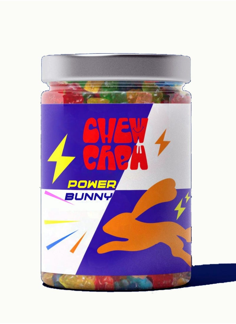 CHEW CHEW Gummies Jelly Candy Jar Power Bunny 250 grams 