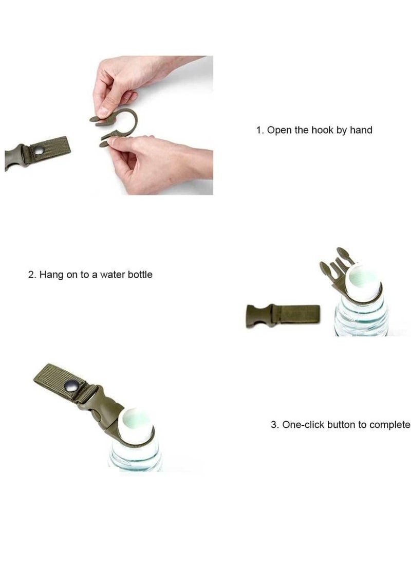Outdoor Hanging Bottle Buckle, Multifunctional Buckle Thick Webbing Water Bottle Buckle for Traveling for Outdoor Camping Green  - Image 2