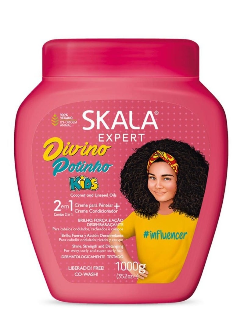 سكالا كريم لشعر الأطفال 2 في 1 الأصلي لترطيب وفك تشابك الشعر المموج والمجعد 1000 جرام - Image 1