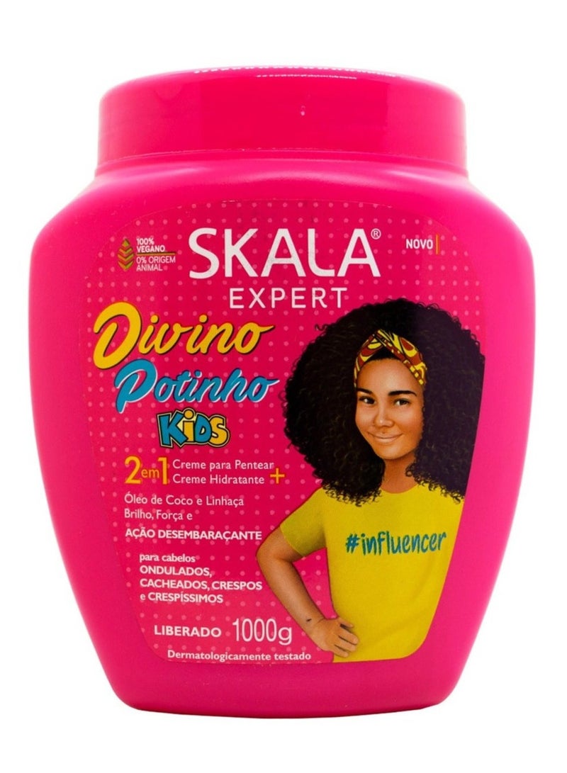 سكالا كريم لشعر الأطفال 2 في 1 الأصلي لترطيب وفك تشابك الشعر المموج والمجعد 1000 جرام - Image 2