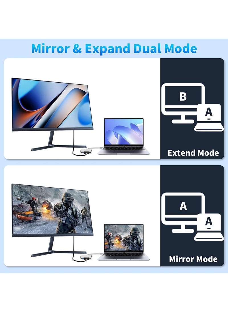 USB C to HDMI 4K Multiport Adapter, 3 in 1 Type C Hub with USB 3.0 + USB C Charging Port Digital Converter Compatible - Image 5