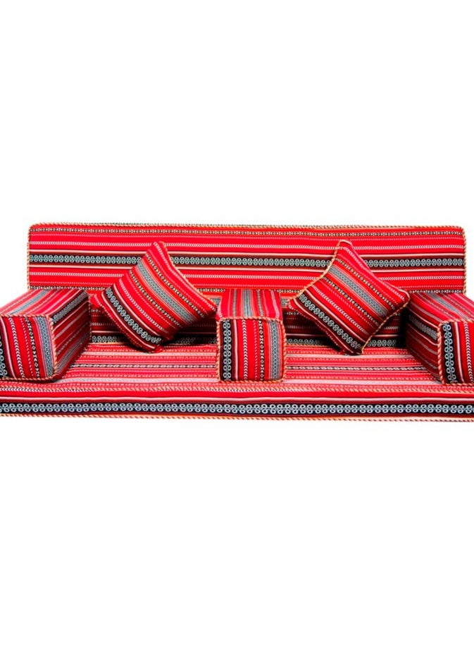 Comfy - COMFY 7 PC AUTHENTIC ARABIC MAJLIS SOFA SET RED - Image 1