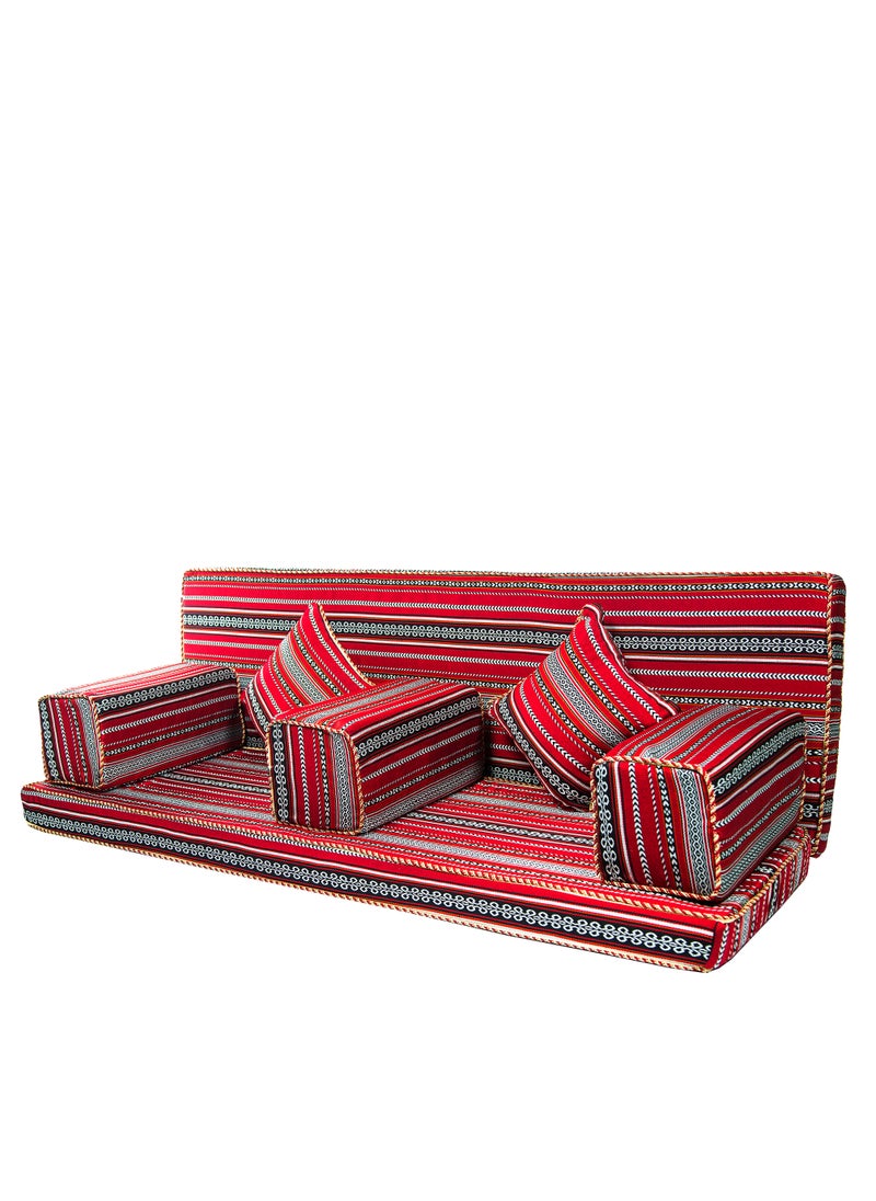 Comfy - COMFY 7 PC AUTHENTIC ARABIC MAJLIS SOFA SET RED - Image 1