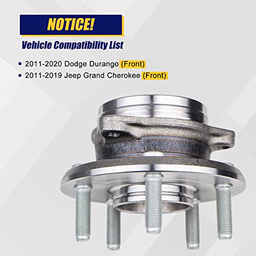 KUSATEC 513324 Front Wheel Bearing and Hub Assembly Compatible with for Dodge Durango 2011-2020, Jeep Grand Cherokee 2011-2019, 5 Lug w/ABS - Image 2