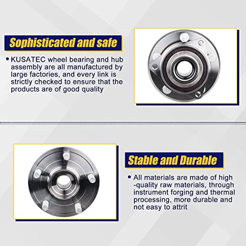 KUSATEC 513324 Front Wheel Bearing and Hub Assembly Compatible with for Dodge Durango 2011-2020, Jeep Grand Cherokee 2011-2019, 5 Lug w/ABS - Image 4