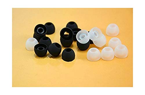 Earbudz 20 Pieces Medium Silicone Earbud Cap Tip Cover Replacement - 10 Black, 10 Clear - Image 5