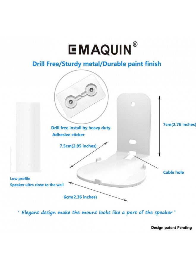 EMAQUIN حامل جدار EMAQUIN لجهاز Sonos Roam 2/Sonos Roam/Sonos Roam SL (بدون حفر، معدن قوي، تشطيب طلاء متين، سهل التركيب على الجدار، متوافق مع Sonos Roam/Roam 2 وSonos Roam SL، أبيض) - Image 4