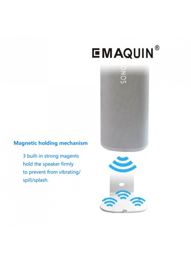 EMAQUIN حامل جدار EMAQUIN لجهاز Sonos Roam 2/Sonos Roam/Sonos Roam SL (بدون حفر، معدن قوي، تشطيب طلاء متين، سهل التركيب على الجدار، متوافق مع Sonos Roam/Roam 2 وSonos Roam SL، أبيض) - Image 3
