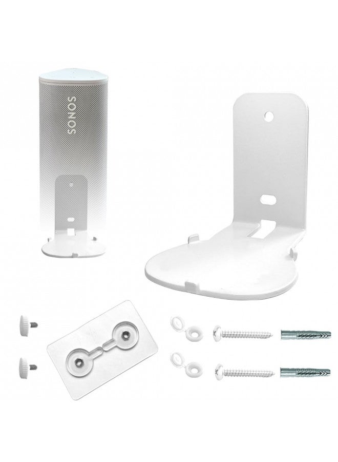 EMAQUIN حامل جدار EMAQUIN لجهاز Sonos Roam 2/Sonos Roam/Sonos Roam SL (بدون حفر، معدن قوي، تشطيب طلاء متين، سهل التركيب على الجدار، متوافق مع Sonos Roam/Roam 2 وSonos Roam SL، أبيض) - Image 1